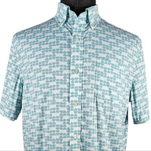 Southern Tide Men's Short Sleeve Button Down Beach Casual Surf Sport Size M